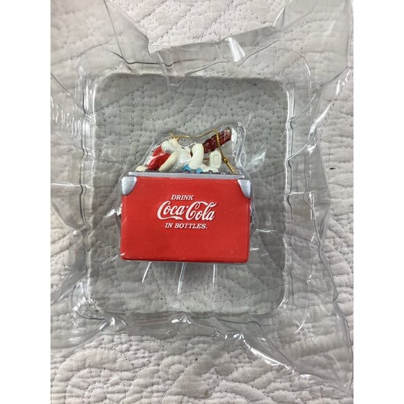 Coca-Cola Holiday Ornament Polar Bear Ice Cooler 1996 Collectible*Enesco Vintage - Picture 5 of 6